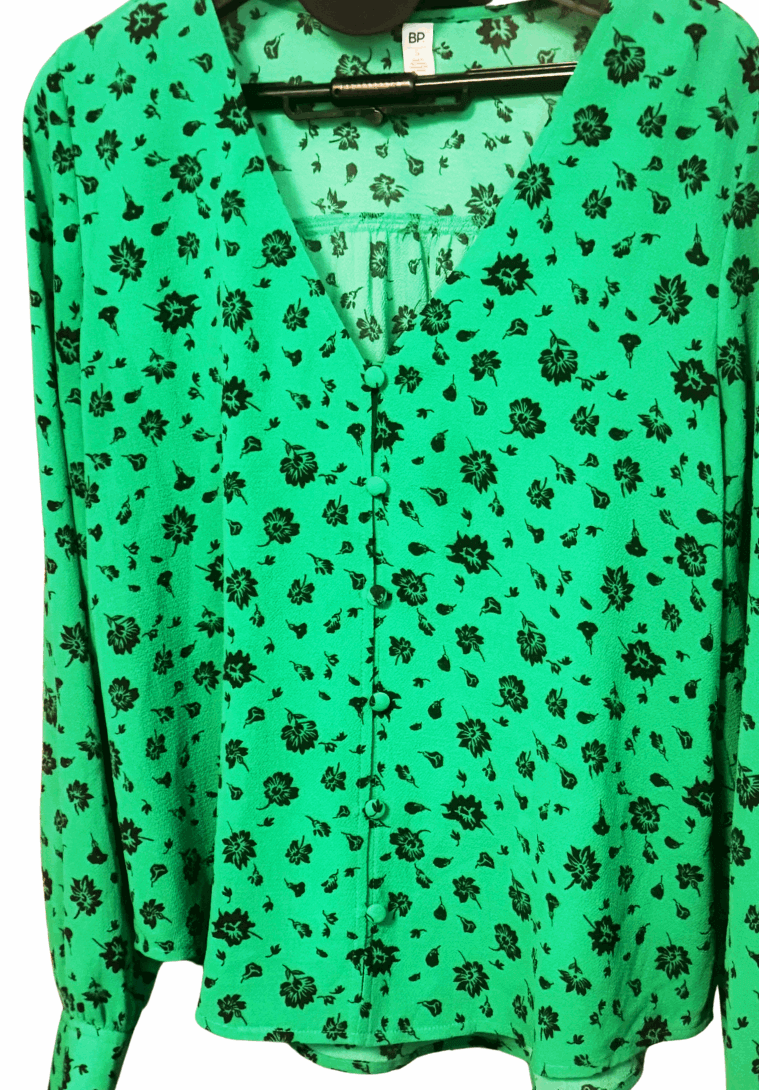 BP Green Blouse Loose Fit (small petite) - The Petite Suite