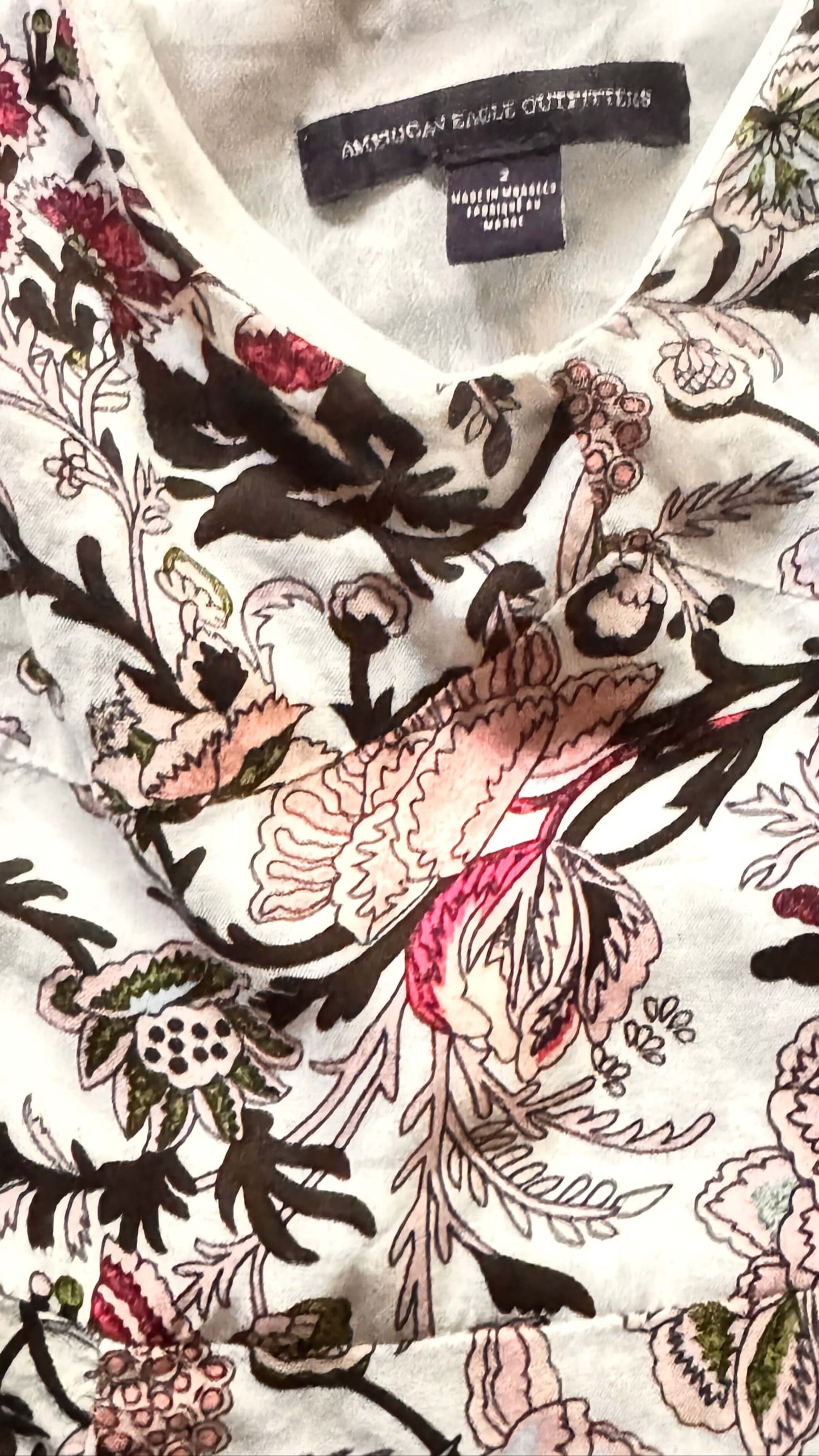 Floral patterned shirt with American Eagle Outfitters label