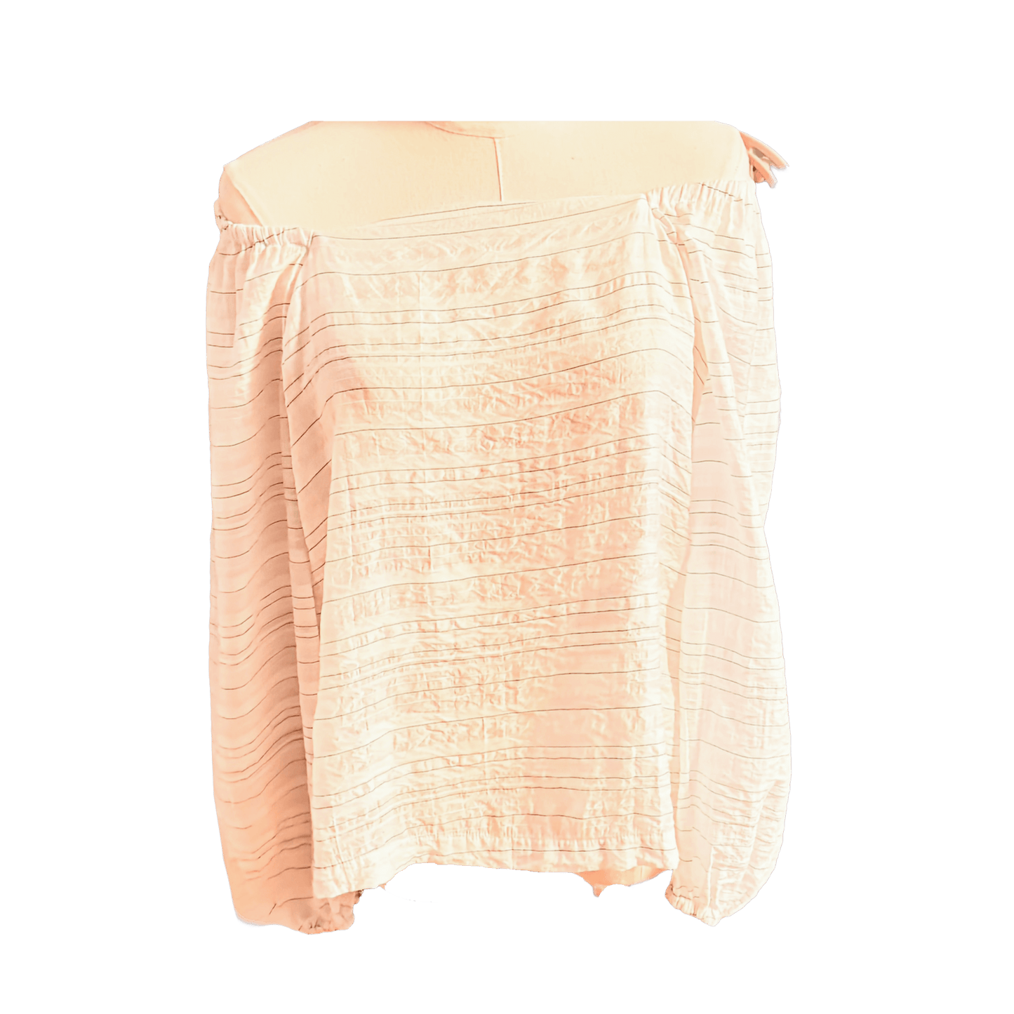white blouse with ruffled sleeves on a white background
