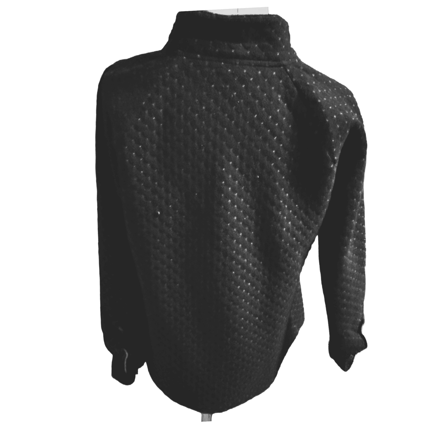 Black textured jacket on a white background