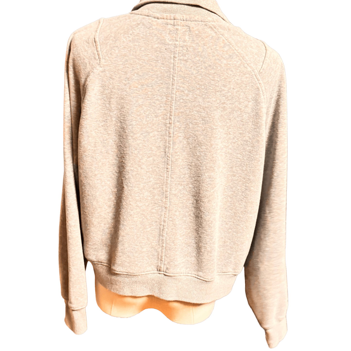 gray sweater on a mannequin against a white background
