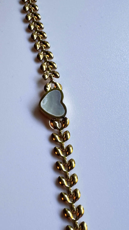 New Elegant Heart & Stone Bracelet - The Petite Suite