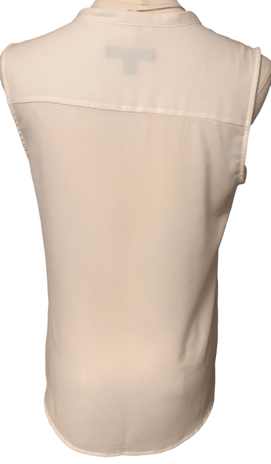Banana Republic White, Silk, Sleeveless Blouse
