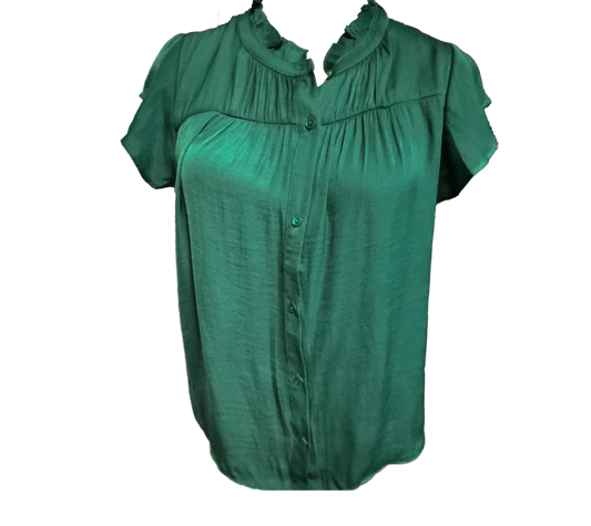 Green blouse on a white background