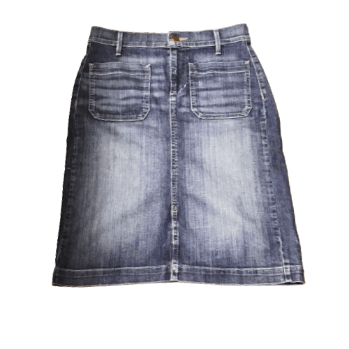 Denim skirt on a white background