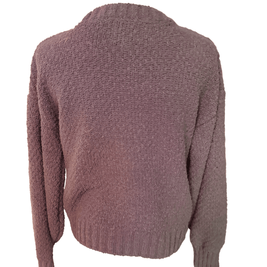 Blue knitted sweater on a white background