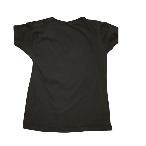 Black t-shirt on a white background